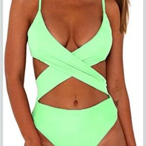 NWOT Neon Green One Piece Swimsuit